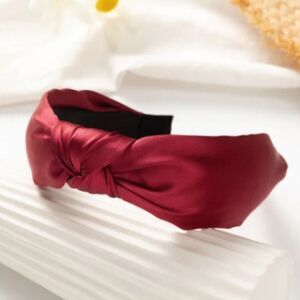 Red Satin Top Knot Headband